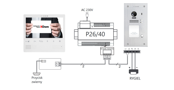Zestaw cyfrowy wideodomofonu VIDOS S1201A_M1023W